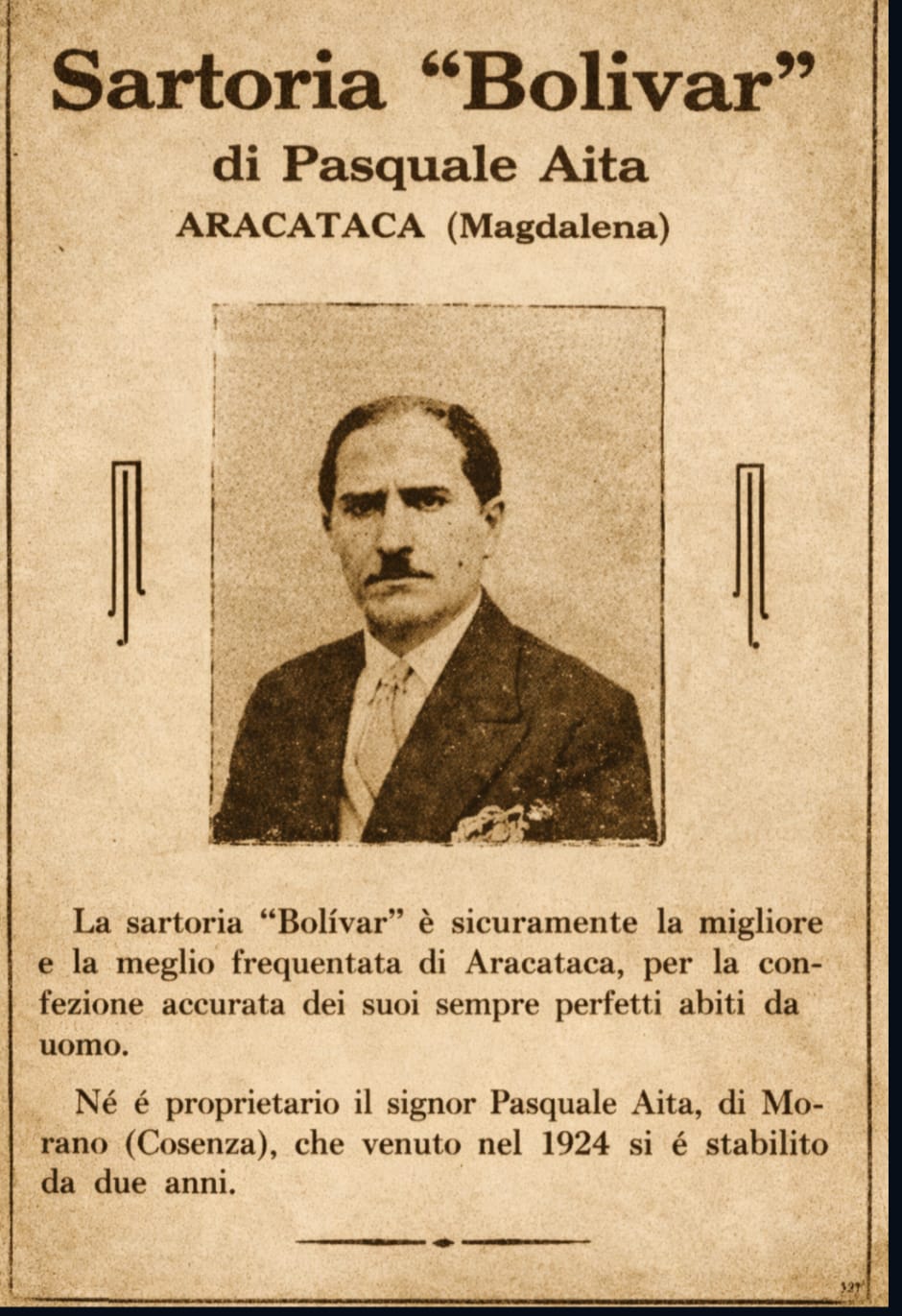 Pubblicità della Sartoria Bolívar di Pasquale Aita, Aracataca